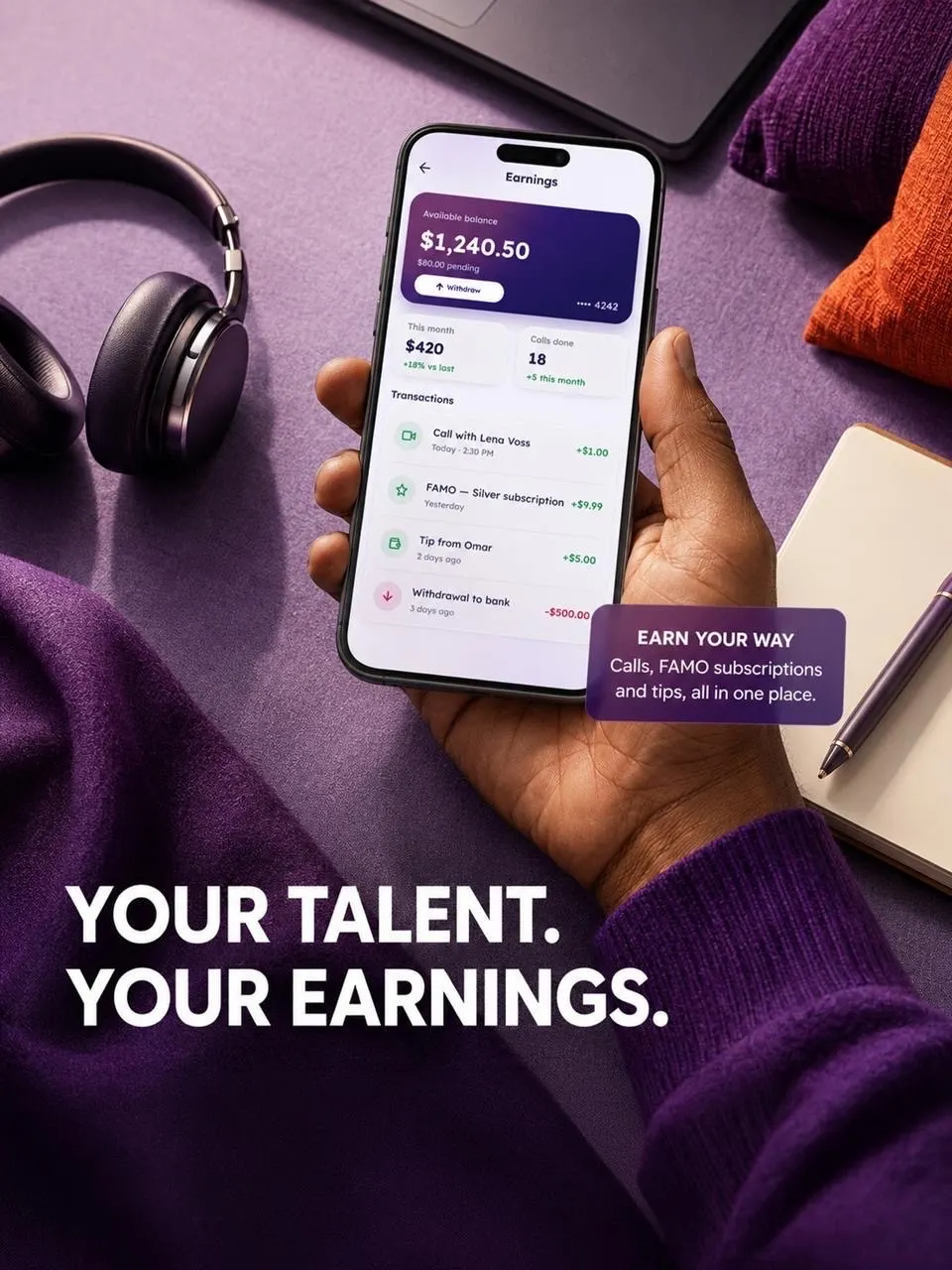 Professionals will have earnings for your efforts and content creation… always 💜